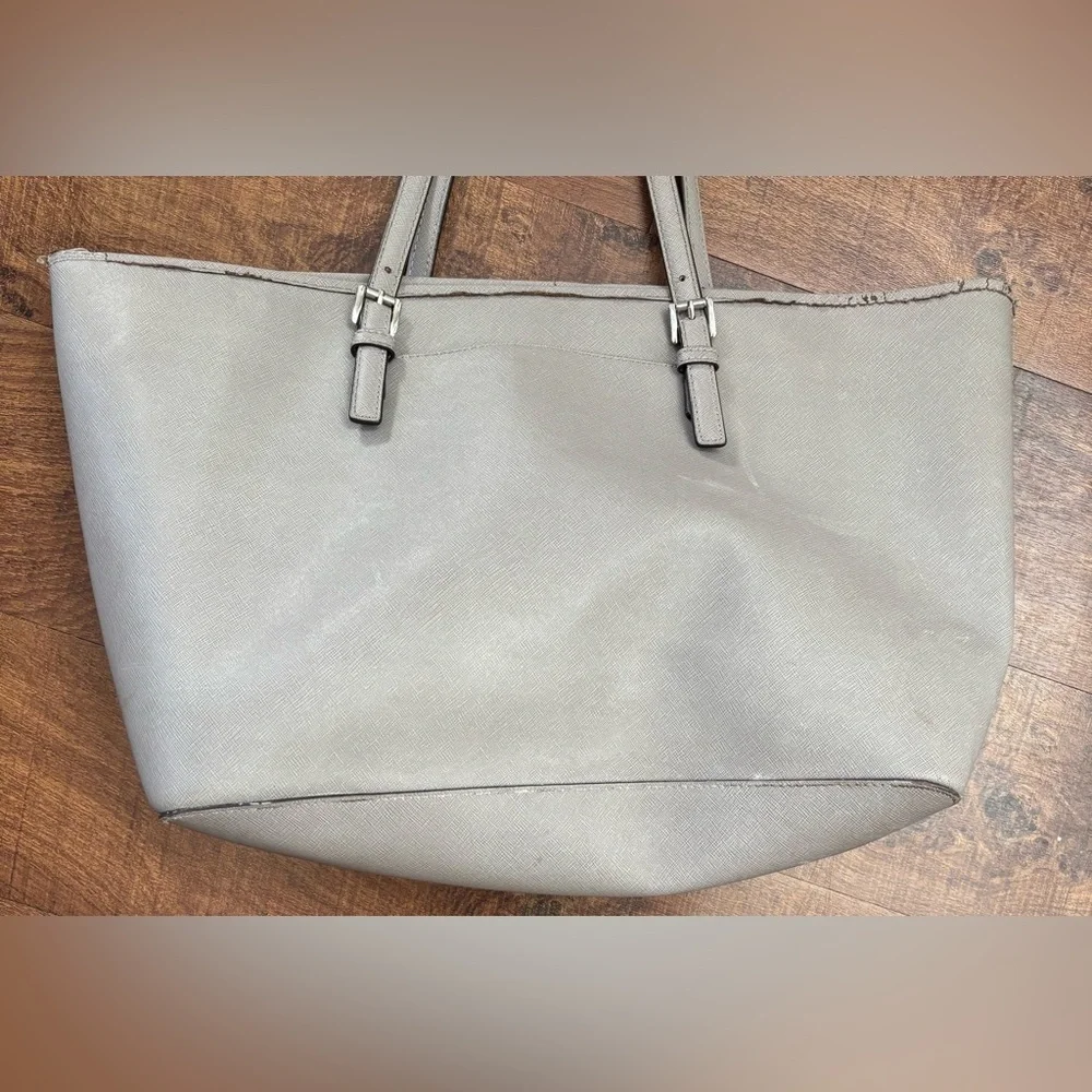 Michael Kors Jet Set Travel large tote bag in grey saffiano leather